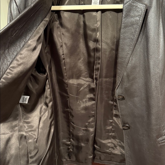 Jones New York Dark Brown Leather Blazer very nice light weight - Picture 6 of 7